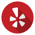 The red circular Yelp logo icon featuring a white starburst symbol.